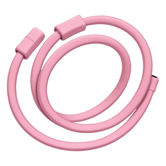 Pastel pink resistance bands hanging neatly, minimal style sticker