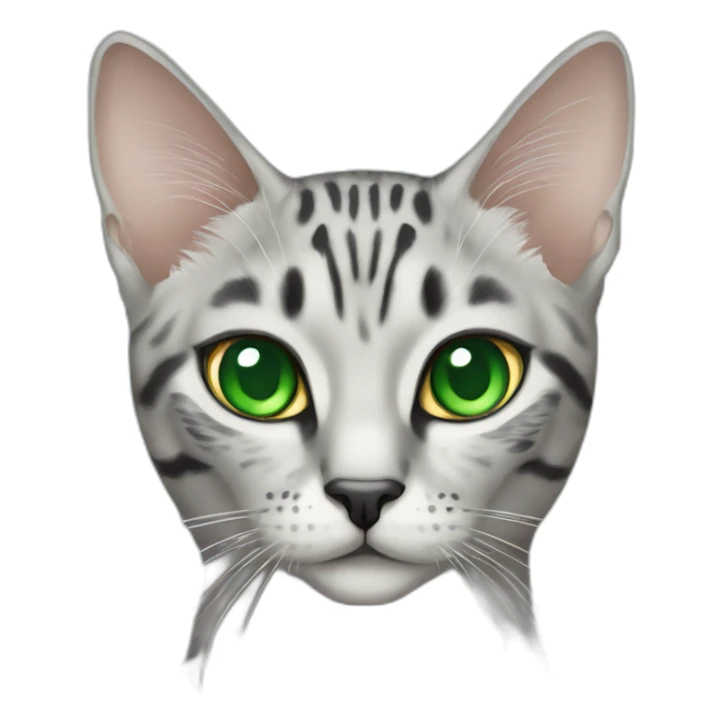Egyptian Mau cat with green eyes sticker