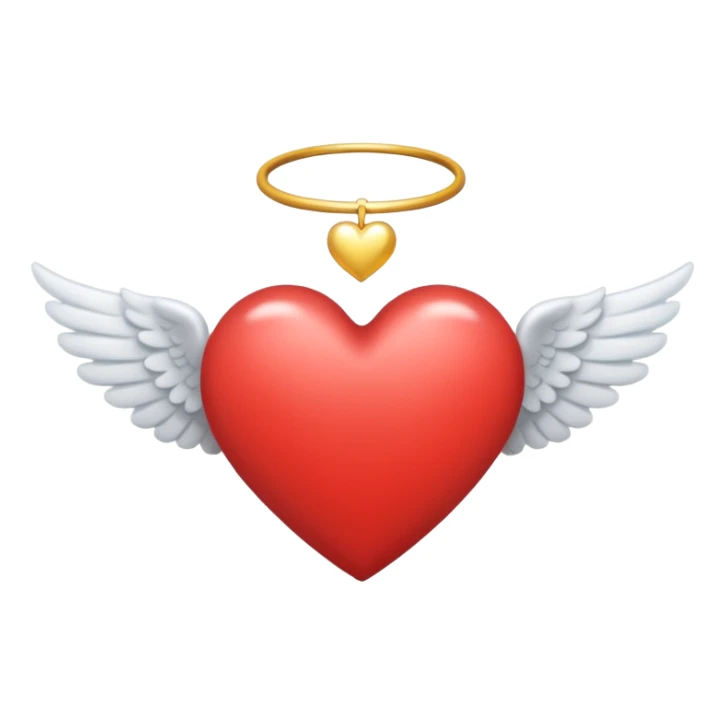 heart with an angel halo above it and angel wings sticker