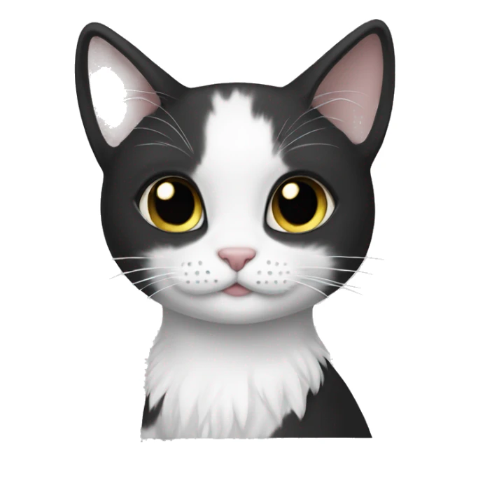 PRINCESS CAT WITH BLACK AND WHITE SKIn sticker