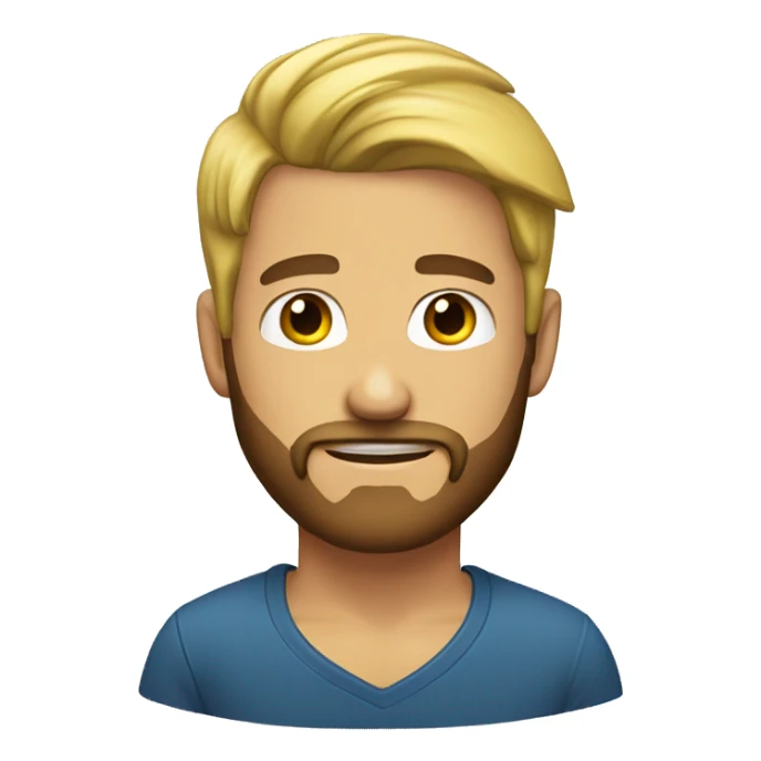 guy with neck tattoos and blonde hair with a medium brown beard sticker