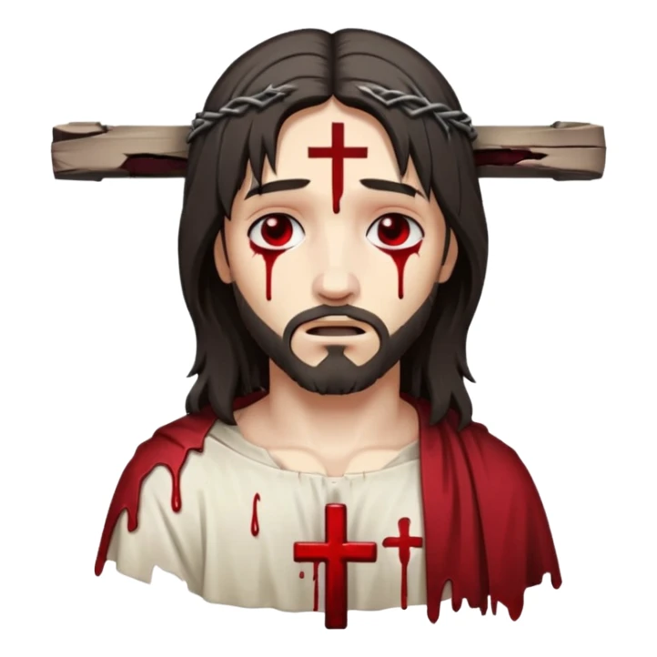 jesus-body-on-the-cross, emo hair sticker