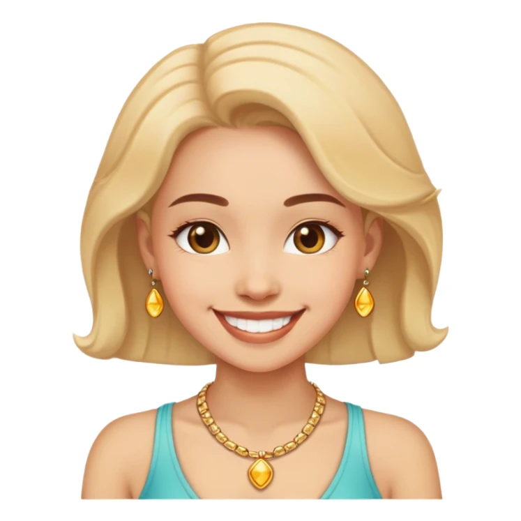 smiling girl with necklace sticker
