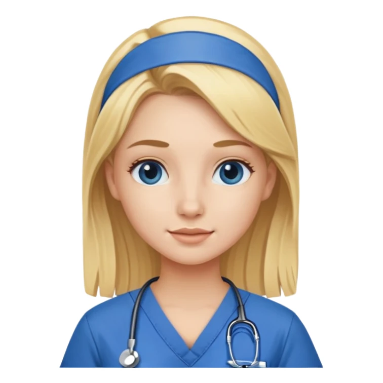 Blonde girl in scrubs  sticker