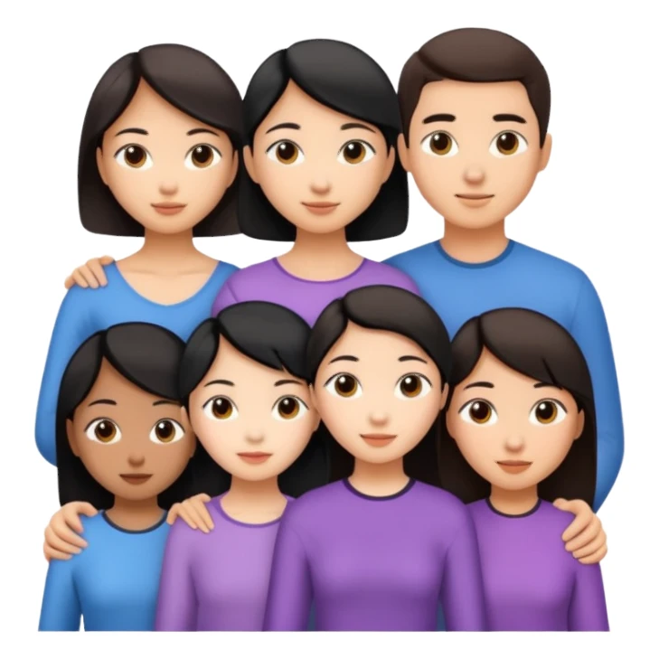 Friendship - relationship of mutual affection between people -  girls and a boy of various races with at least one asian girl. Show their necks, and shoulders please sticker