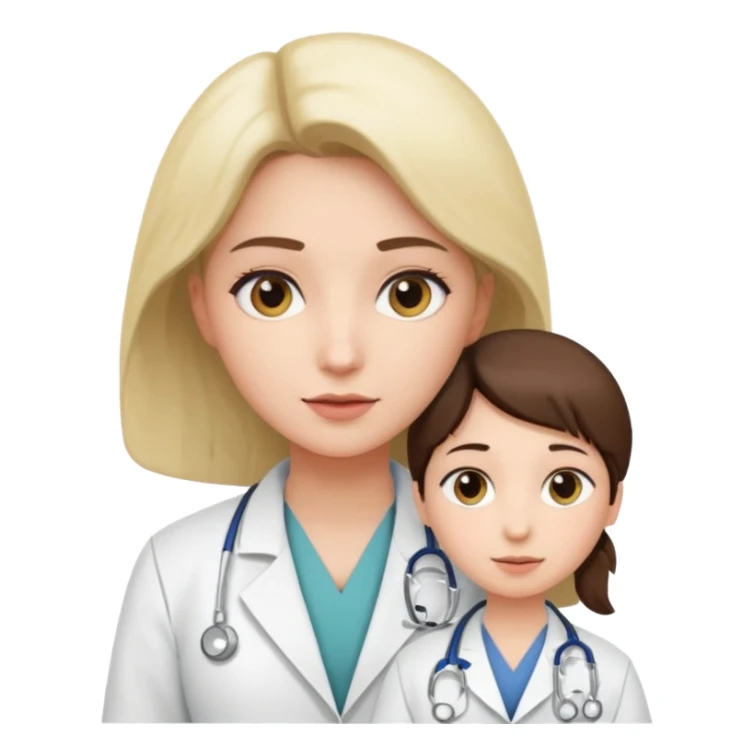 A medic (woman) attending to a person at the hospital sticker