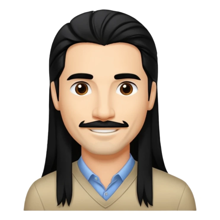 Kevin Richardson from Backstreet Boys with long black hair sticker