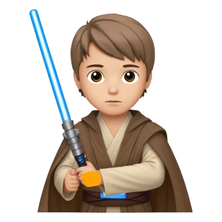 star wars youngling jedi little boy with blue lightsaber sticker