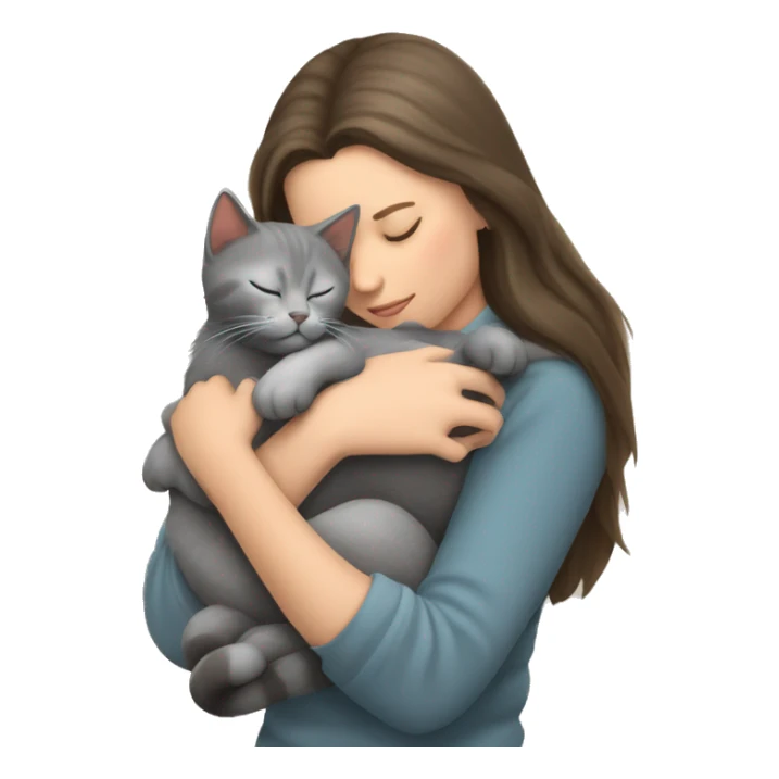 grey kitty sleeping on brunette white girl's lap sticker