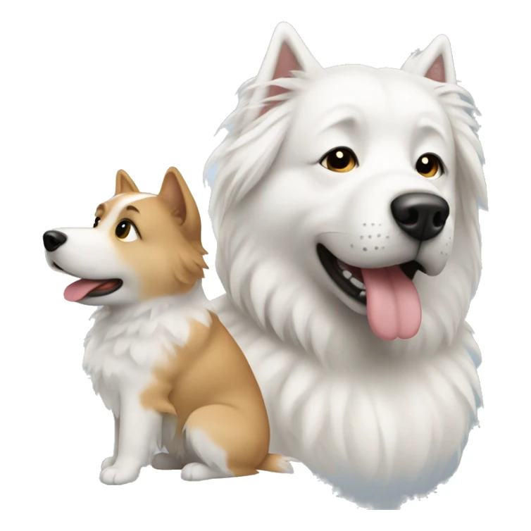 Woman and Dog samoed  sticker