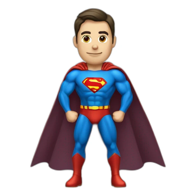 téléconseiller au téléphone avec une cape de superman sticker