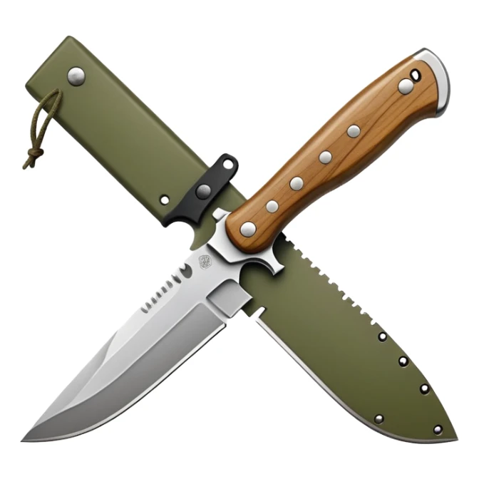 tactical bushcraft knife in NATO olive green sticker