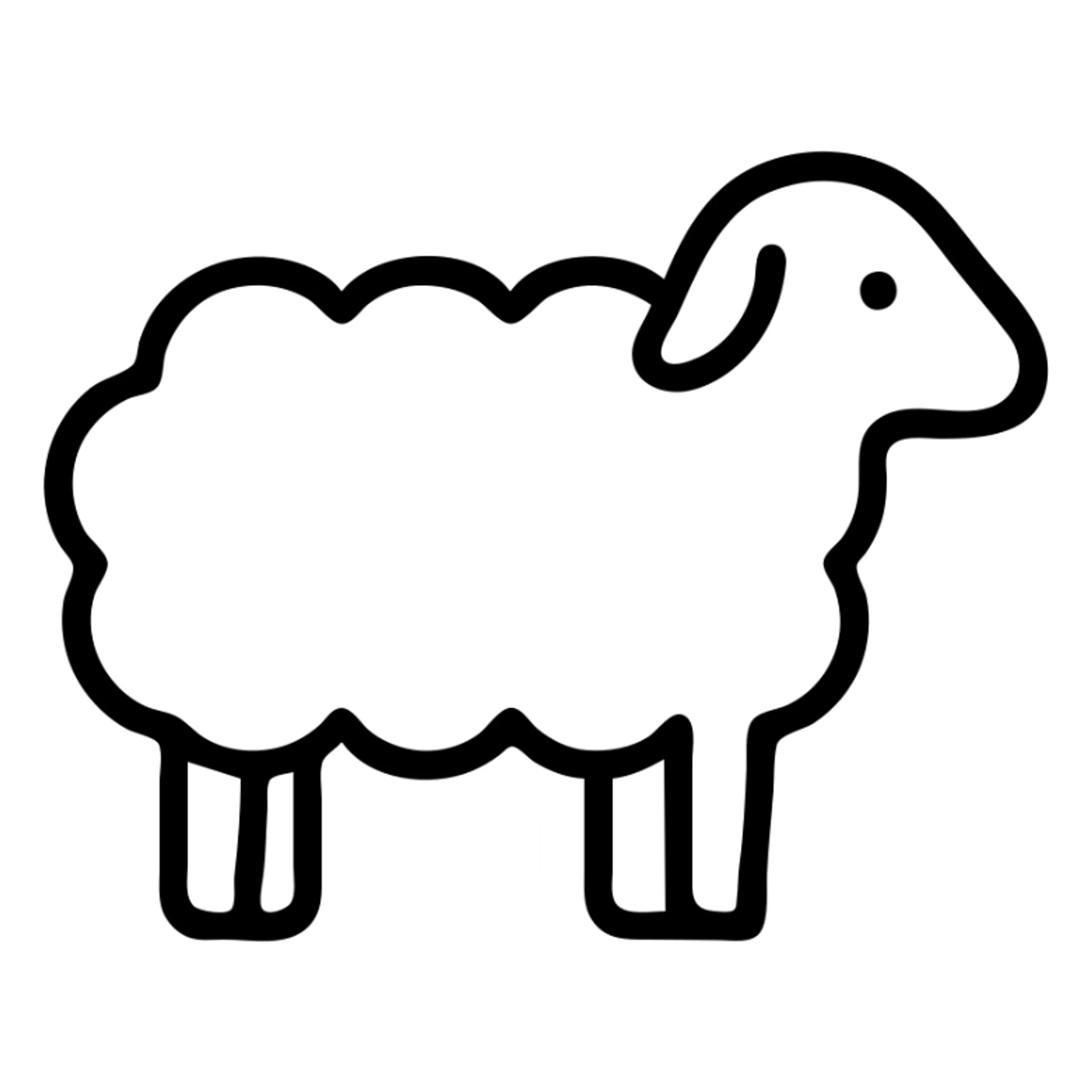 outlined sheep icon sticker