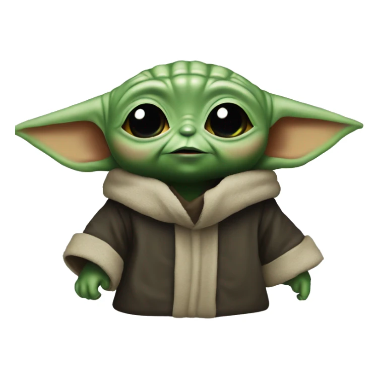 Baby yoda with dark glass sticker