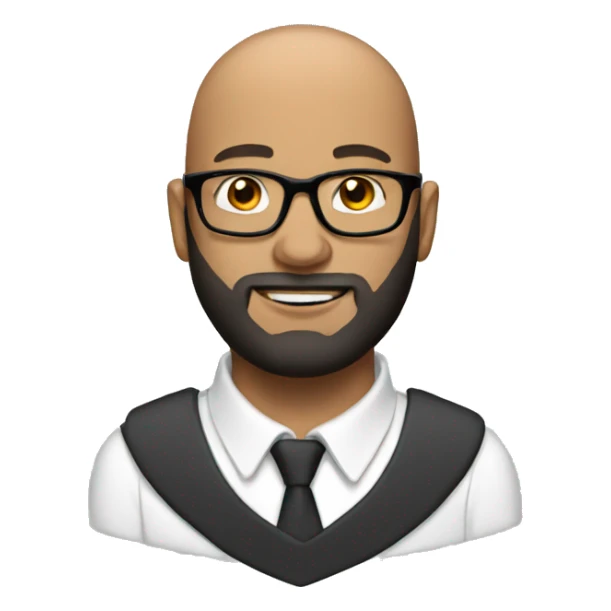 Bald guy with glasses and beard in a professional look  sticker