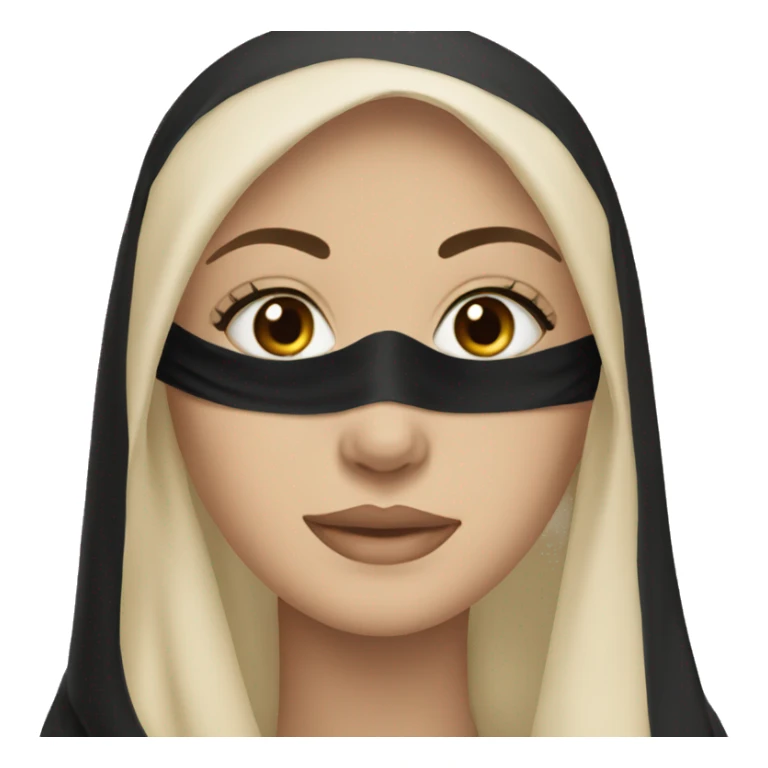 A girl with brown eyes in a black niqab sticker