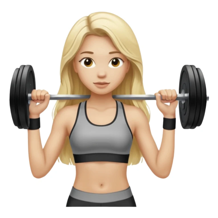 Blonde girl with long hair gym sticker
