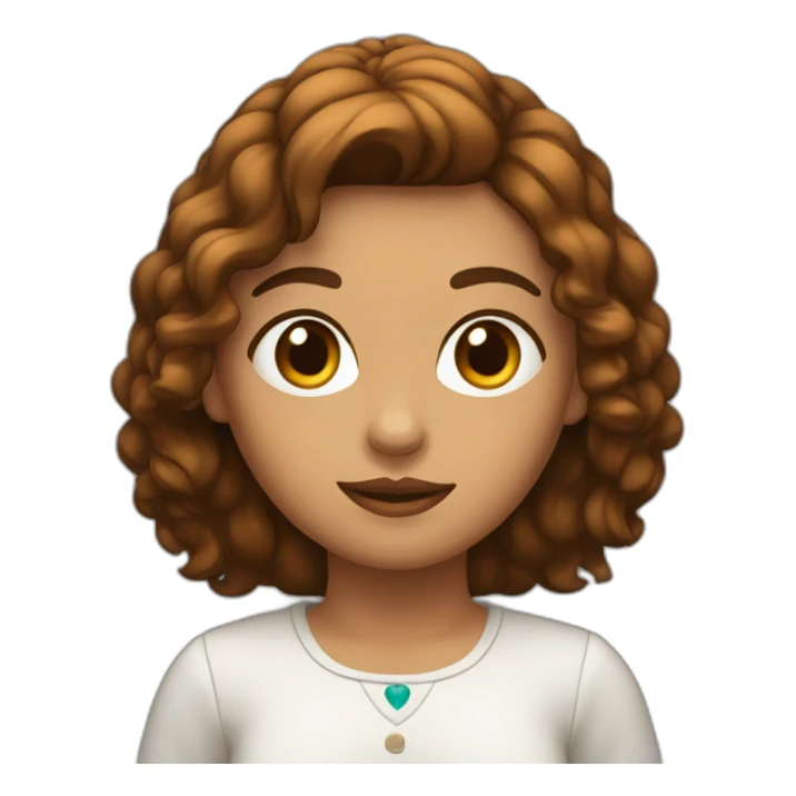 chica con el pelo marrón,largo y liso, ojos marrones oscuros y piel clara sticker