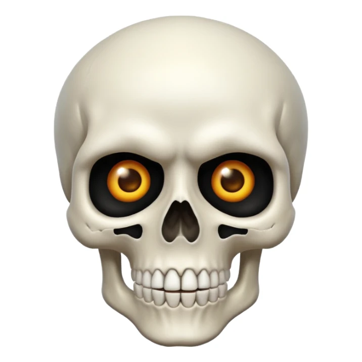 a skull face looking very suprized and mewing that looks very realistic sticker