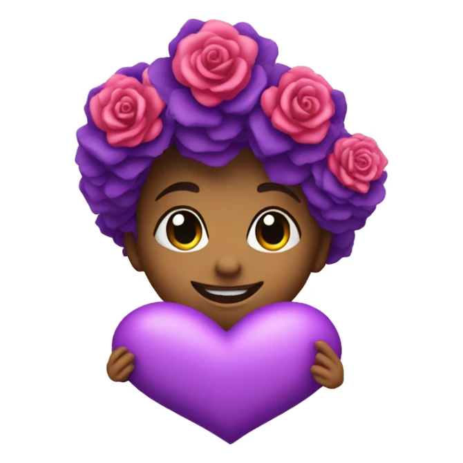 R with roses and purple hearts of love sticker