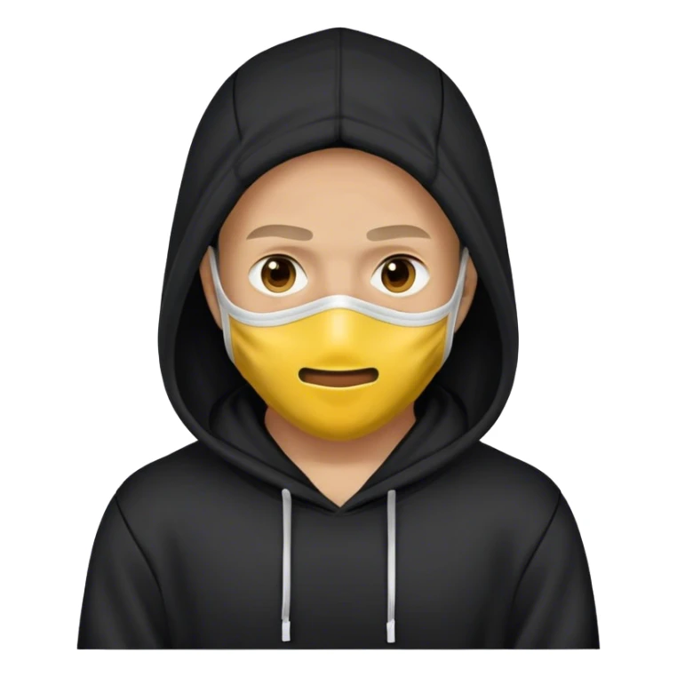 man with full face mask and black hoodie sticker
