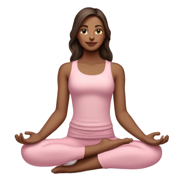 brunette yoga girl light pink clothes n sticker