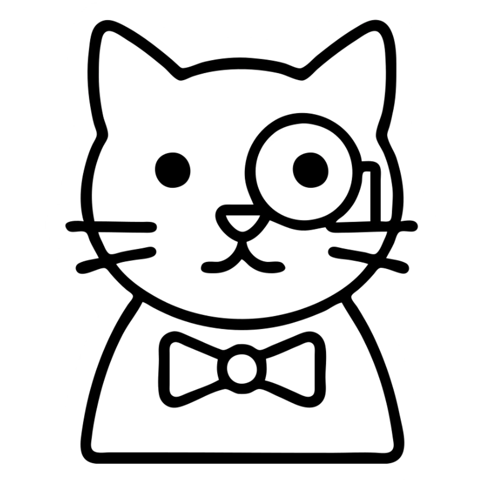A distinguished cat wearing a monocle, elegant, fancy feline sticker