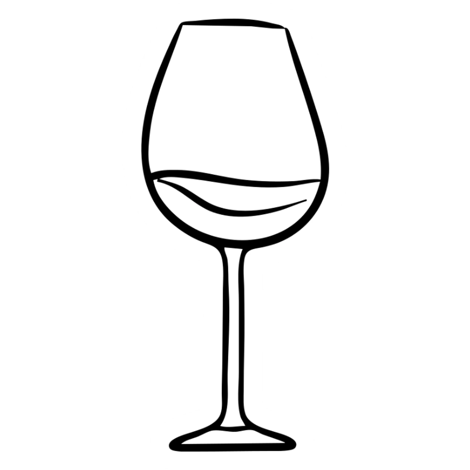 A wine glass, hand drawn style sticker