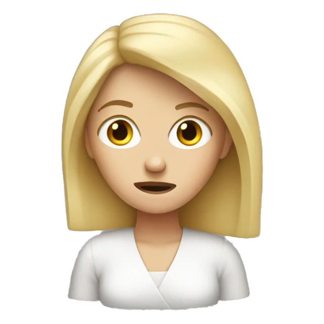 Frustrated white lady with blonde hair sticker