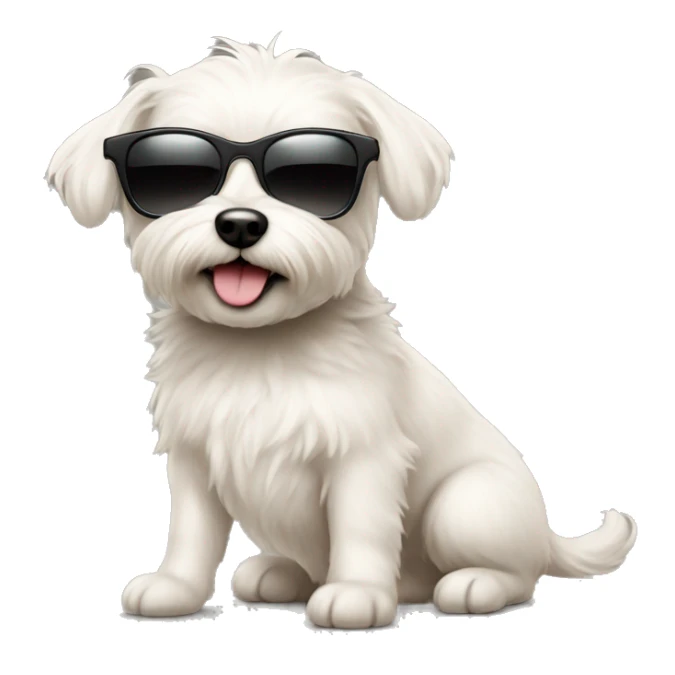 Maltispooh wearing sun glass enjoying the sun sticker