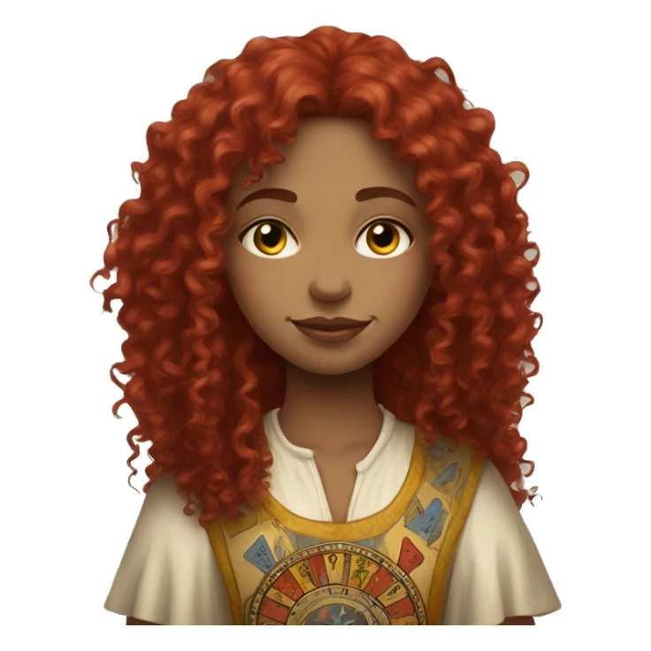 Red curly girl with tarot sticker