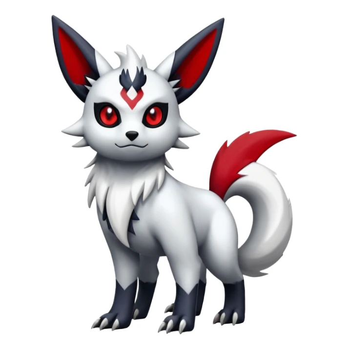 Absol-Umbreon-Zangoose-Fakémon-hybrid-creature (full body)  sticker