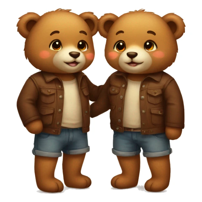 Cute little bears couple in love sticker