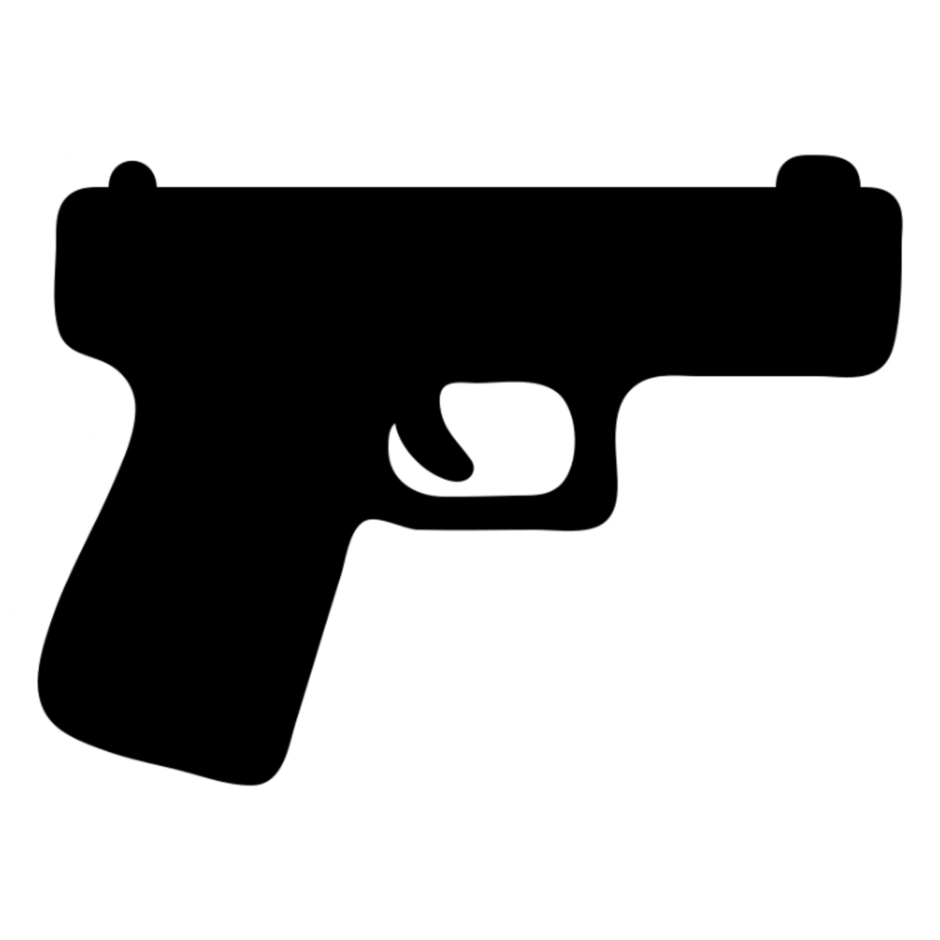 Minimalist Glock logo, black and white, clean lines sticker