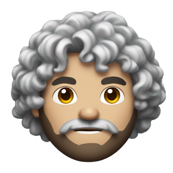 Jack Black with curly hair sticker