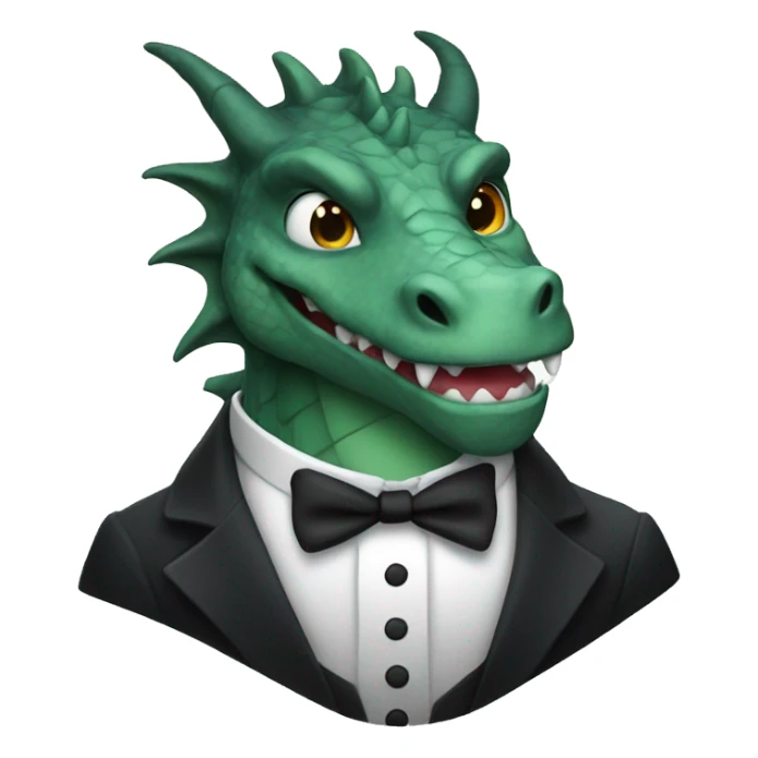 A dragon in a tuxedo smiling menacingly sticker