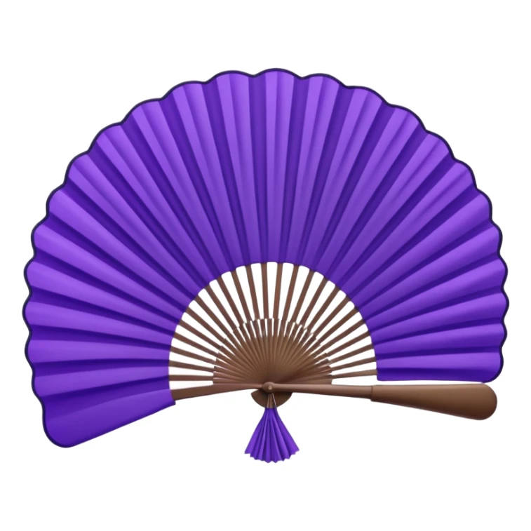 purple had fan with pleats sticker