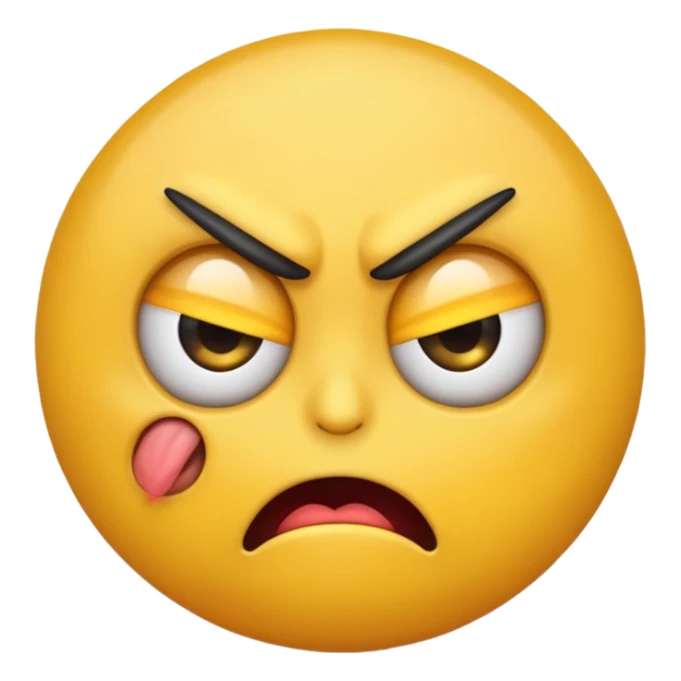 A mix or an angry emoji and eye roll emoji  sticker