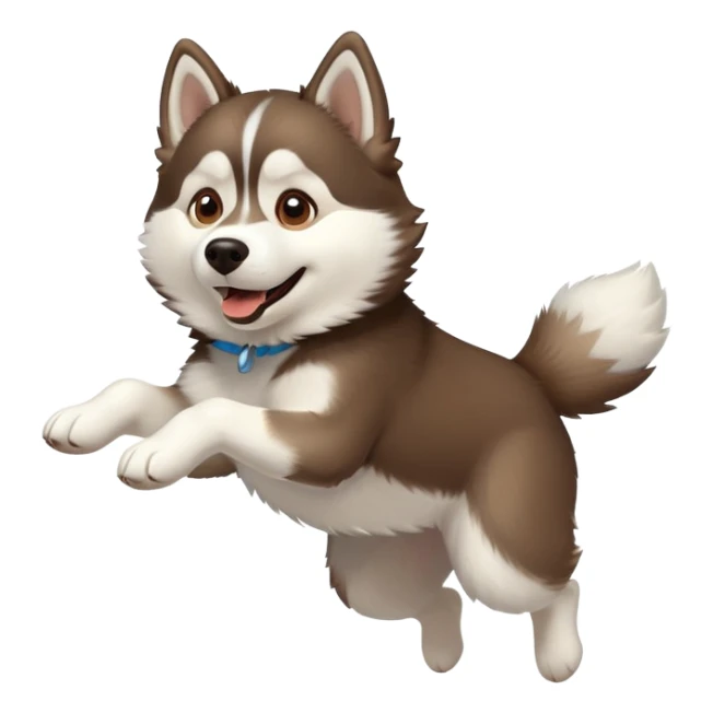 husky dog jumping in the air sticker