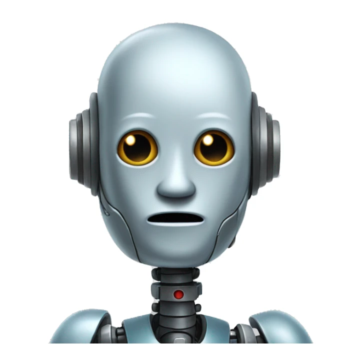 Robot wearing a mast of human pretending to be human sticker