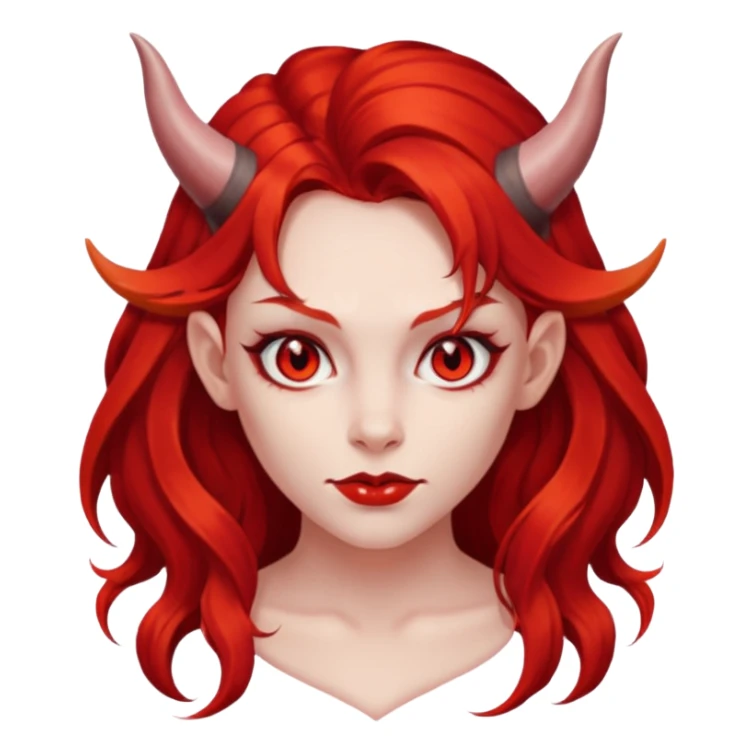 long hair devil girl sticker