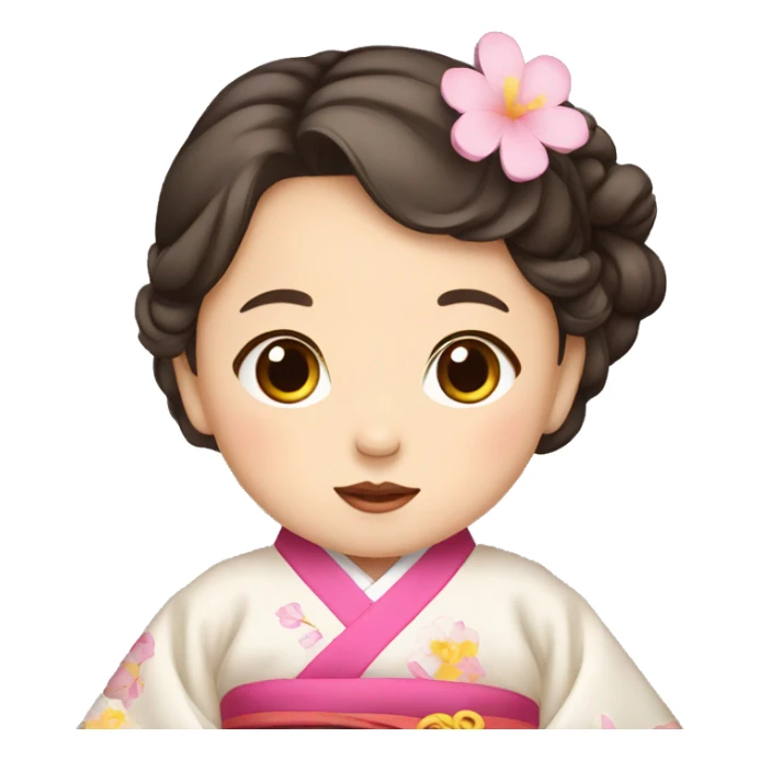 Baby girl wearing hanbok sticker