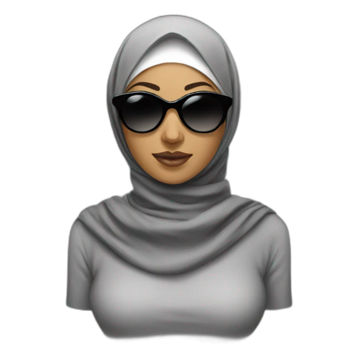 woman-wearing-hijab-and--black-sun-glasses sticker
