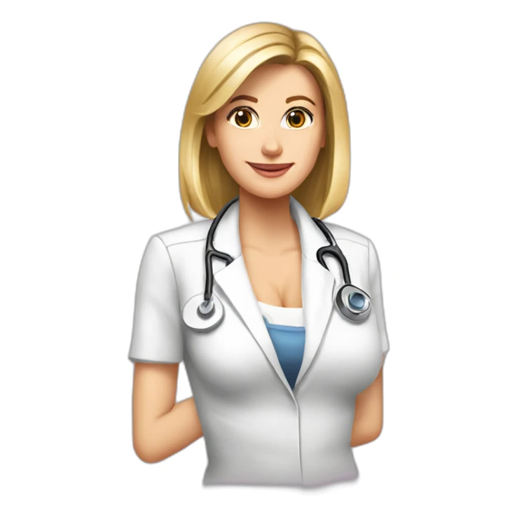 Posh-Radiologist-performing-breast-mammography-to-leni-klum sticker