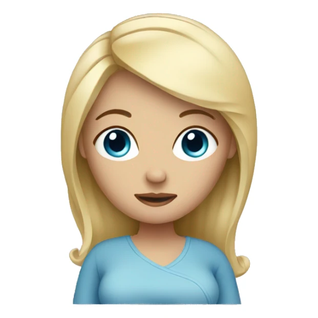 Pregnant woman with blonde hair blue eyes sticker