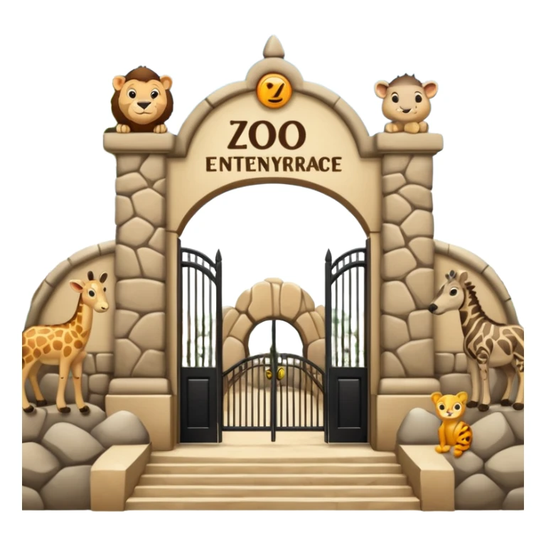 entrada de un zoo y que vean animales  sin ninguna persona  sticker