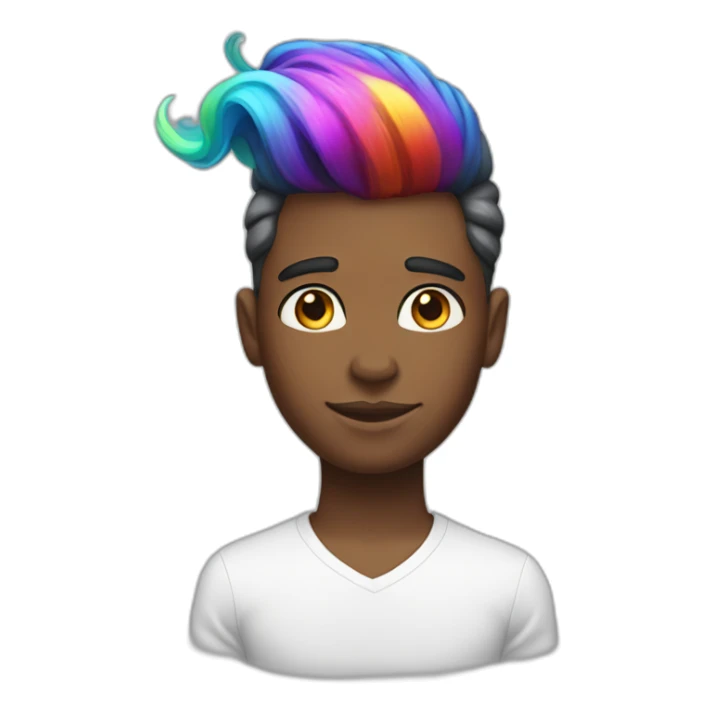 Posh-boy-with-rainbow-unicorn-hair sticker
