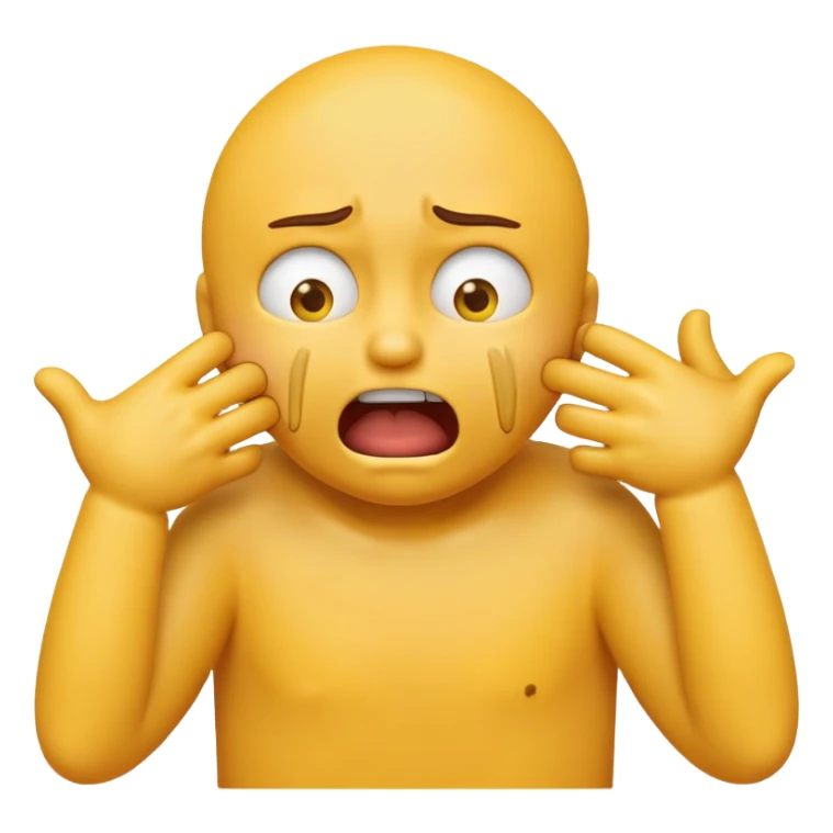 a yellow round emoji of somebody choking there self sticker