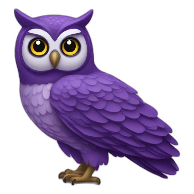 English purple owl sticker