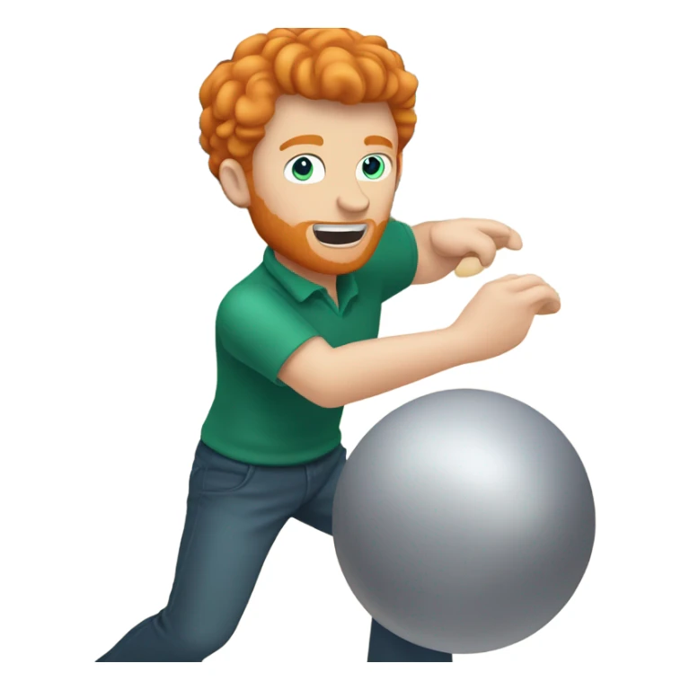 Ginger hair white man throwing bowling ball  sticker